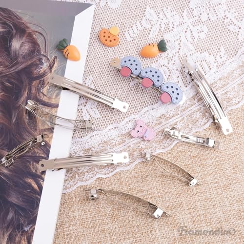 120 Pack Blank Metal French Barrette Clips - DIY Hair Accessories Kit