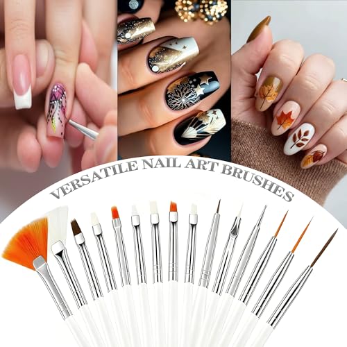 Nail Art Tools Set 22-Piece with Brushes, Dotting Tools & Palette – White