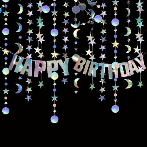 Metallic Star and Moon Garland Decoration Kit - 49ft Birthday Banner