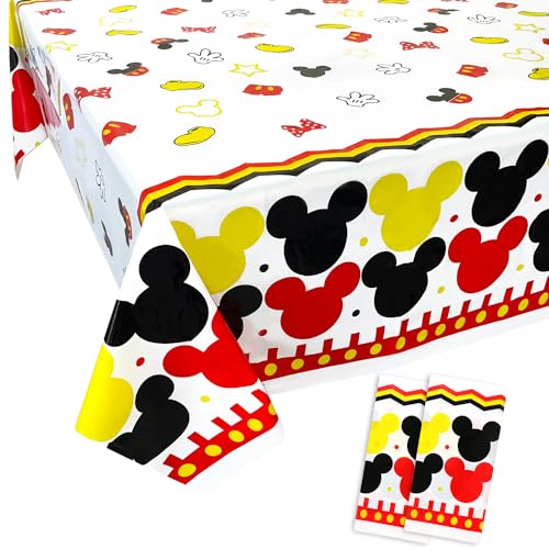 2 Pack Bear Head Tablecloths - Disposable Plastic for Parties
