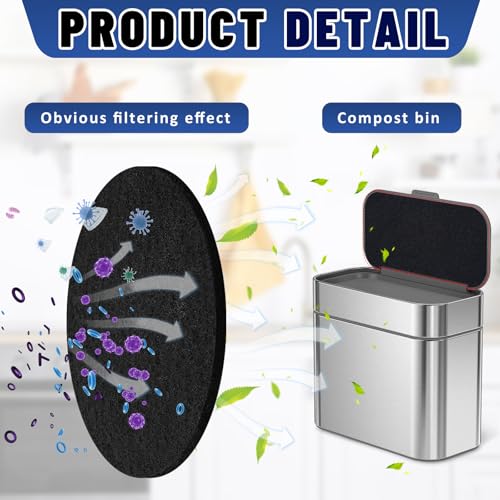 Activated Charcoal Compost Bin Filters - Odor Absorbing Sheet, 5.5 x 78.7 Inch