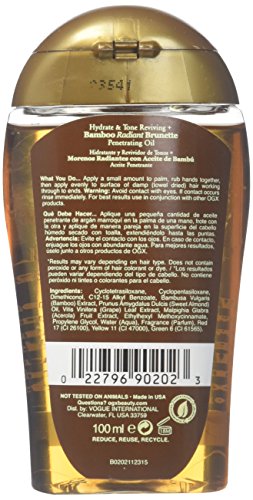 OGX Hydrate & Tone Reviving Bamboo Radiant Brunette Penetrating Oil 3.3 oz