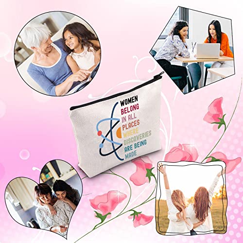 Steminist Canvas Makeup Bag - Women in STEM Zipper Pouch Organizer
