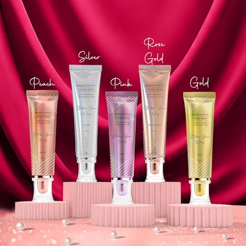 FACESCANADA Strobe Cream for Face Glow - Peach Dewy Skin Primer & Highlighter