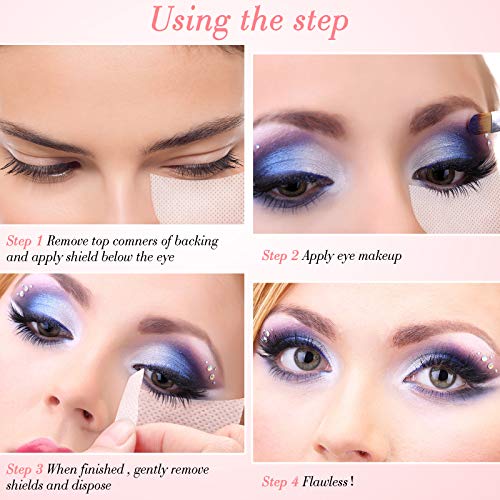 600 White Eyeshadow Pad Shields - Half Moon Stencils for Makeup