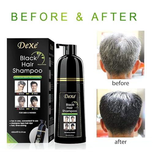 Vedora Instant Black Hair Shampoo 400ml - Ammonia-Free Semi-Permanent Dye for Men & Women