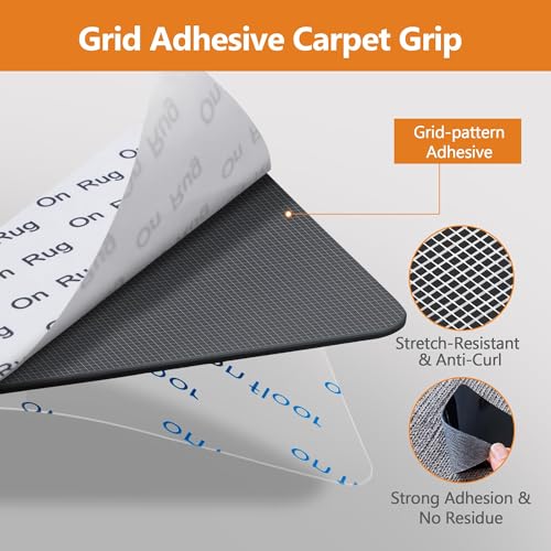 16 Pcs Anti-Slip Rug Tape for Hardwood Floors – Reusable Grippers