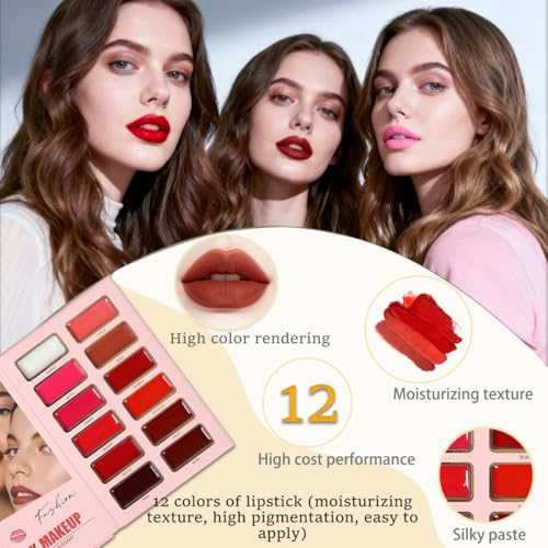 55-Color All-in-One Makeup Palette for Eyes, Face, and Lips
