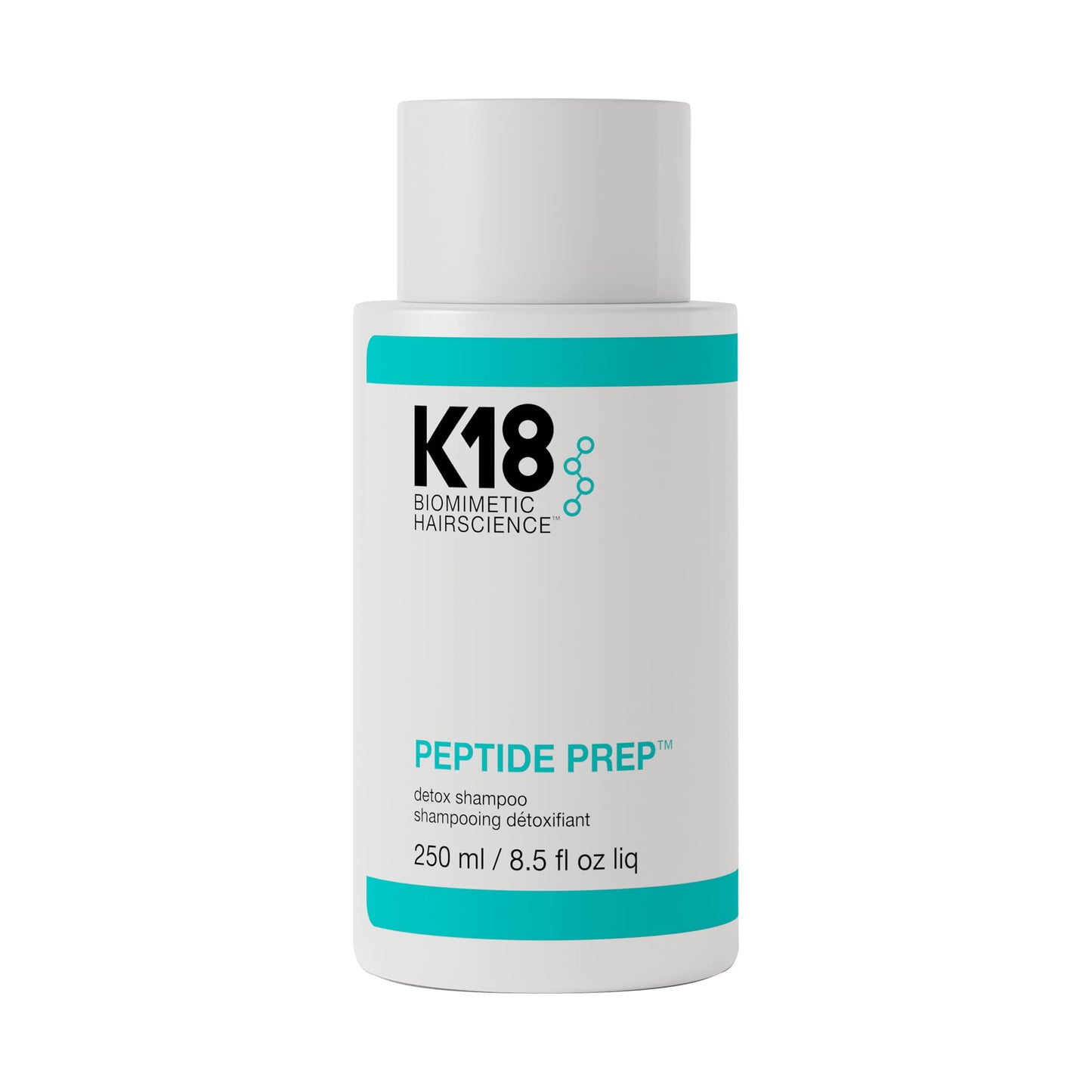 K18 Peptide Prep™ Detox Shampoo - Color Safe Clarifying Shampoo for Build Up Removal - Gently Removes Dirt, Oil + Metals from Hard Water with Activated Charcoal + Salicylic Acid (8.5 Fl oz)