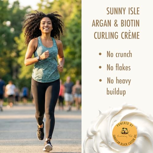 Sunny Isle Argan & Biotin Curling Cream 16oz - Lightweight Curl Enhancer
