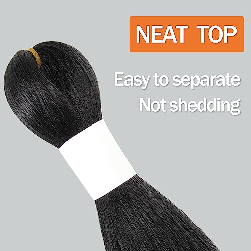 Osuntress Pre Stretched Short Fake Braiding Hair 12 Inch Pack of 4 1B Natural Black