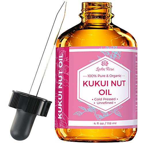 Leven Rose Kukui Nut Oil 4 oz - Cold-Pressed Face & Hair Moisturizer