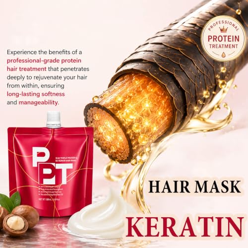 SLUJ Keratin Hair Mask - Deep Nourishing Repair for Damaged & Curly Hair, 16.9oz