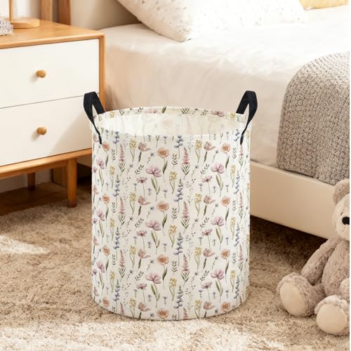 Essme Collapsible Laundry Basket - Cute Flower Storage Bin