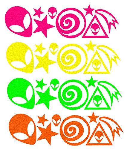 Neon Body Stickers 40pk - Glow-in-the-Dark Rave & Festival Face Decals