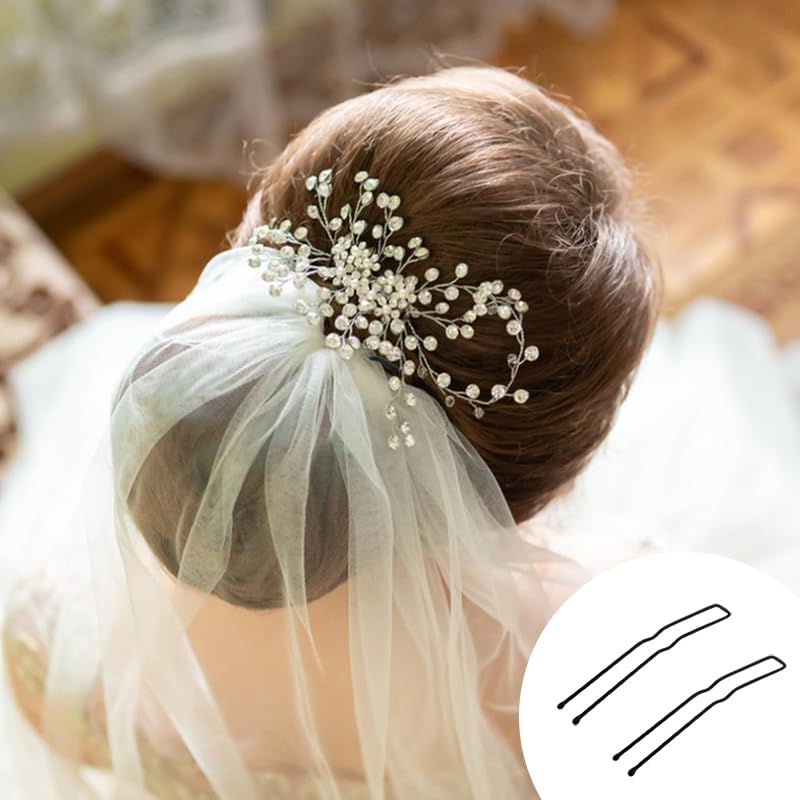 Brown U-Shaped Hair Pins 30 Pack for Thick & Curly Hair Styling Women Girls