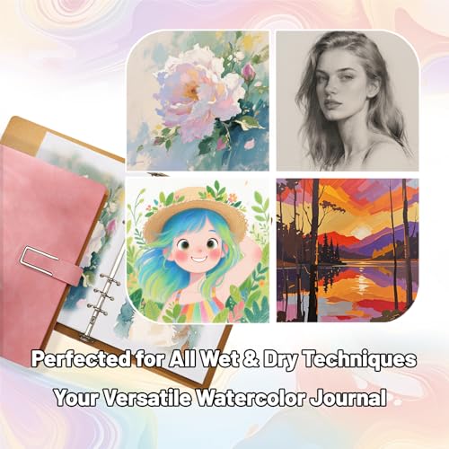 Professional Watercolor Sketchbook - 20 Sheets 300GSM Cotton Paper