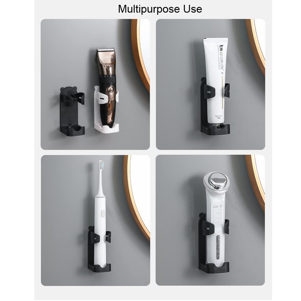 TorSor 3 Pack Electric Shaver Holder Adhesive Wall Mount Electric Razor Holder Hanger Electric Toothbrush Holder for Rechargeable Wet Dry Shaver Beauty Shavers Hair Trimmer Bathroom Counter Organizer