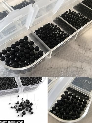 Black Mini Metal Nail Beads 0.8-3mm Caviar Nail Art Accessories DIY Manicure
