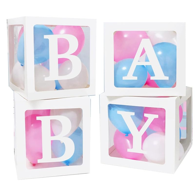 Transparent Baby Blocks with Letters for Gender Reveal Party