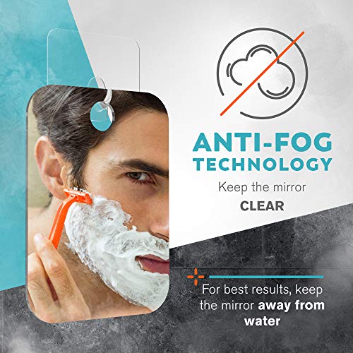 HONEYBULL Fogless Shower Mirror for Shaving - Compact 4x6in