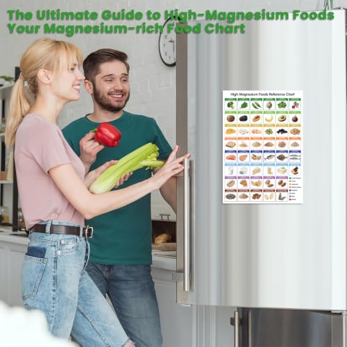 A4 High Magnesium Food Chart - Magnetic Kitchen Guide