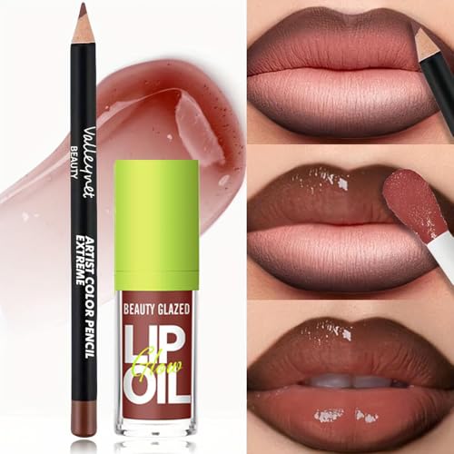Beauty Glazed Lip Gloss & Lip Liner Set - Rosewood Nude