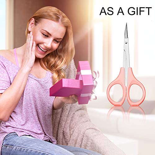 Mudder 2 Pack 4-Inch Curved Eyebrow Scissors - Stainless Steel Grooming