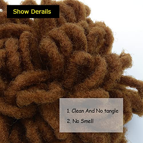 8 Inch Brown Faux Locs Ponytail Bun for Women - Drawstring Dreadlocks Hairpiece