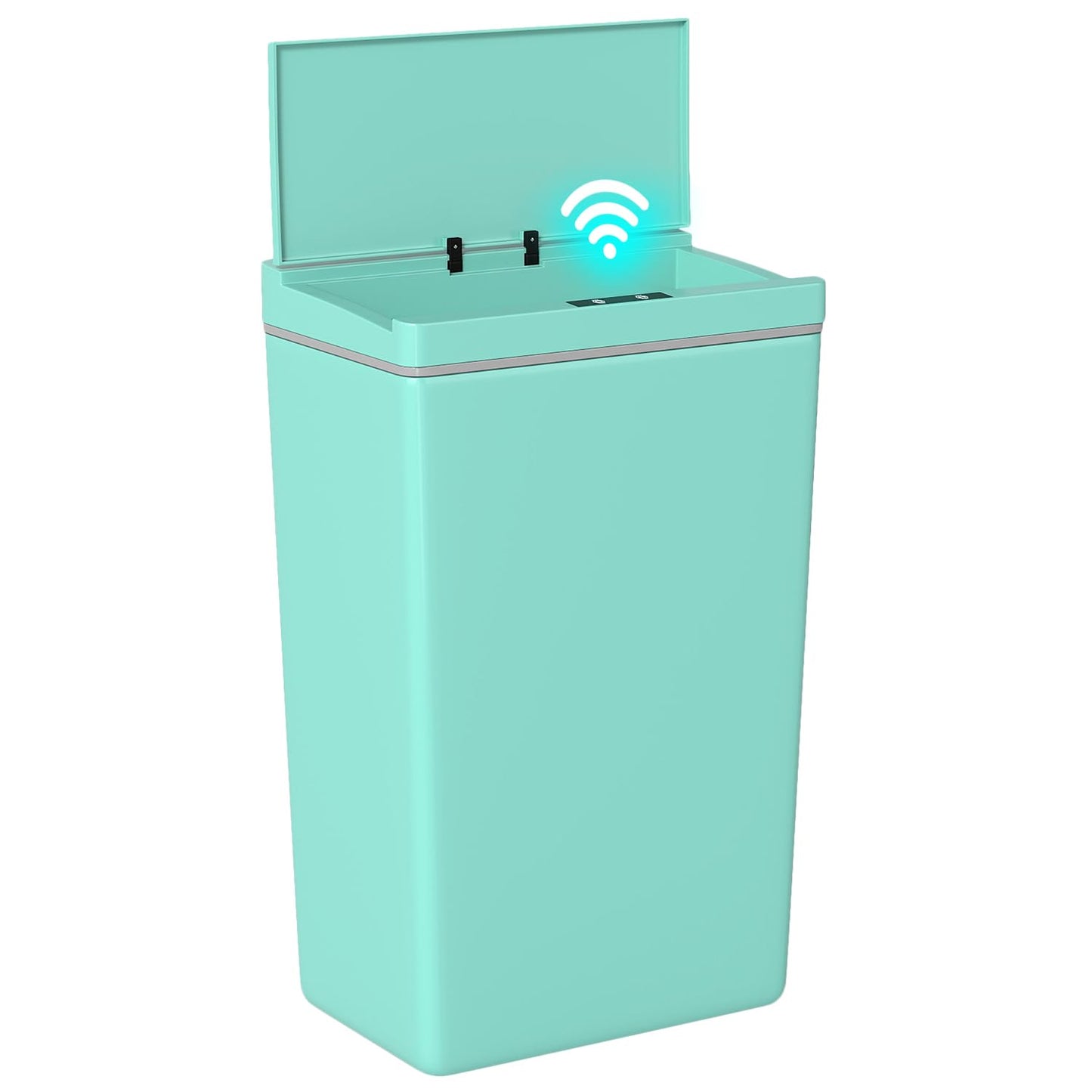 BestOffice 13 Gallon Touch-Free Trash Can - High-Capacity Plastic Garbage Bin for Kitchen, Bathroom, Home Office | Blue