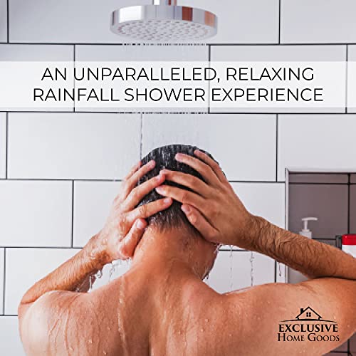 Heatsistence 6" High Pressure Rainfall Shower Head - Rustproof, Adjustable & Eco-Friendly