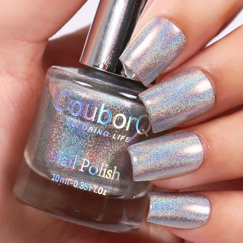 Holographic Glitter Nail Polish 10ml - Iridescent Chrome Effect for Women