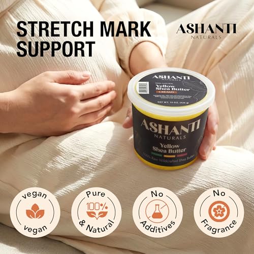 Ashanti Naturals Yellow Raw Shea Butter - 15 oz Unrefined Moisturizer