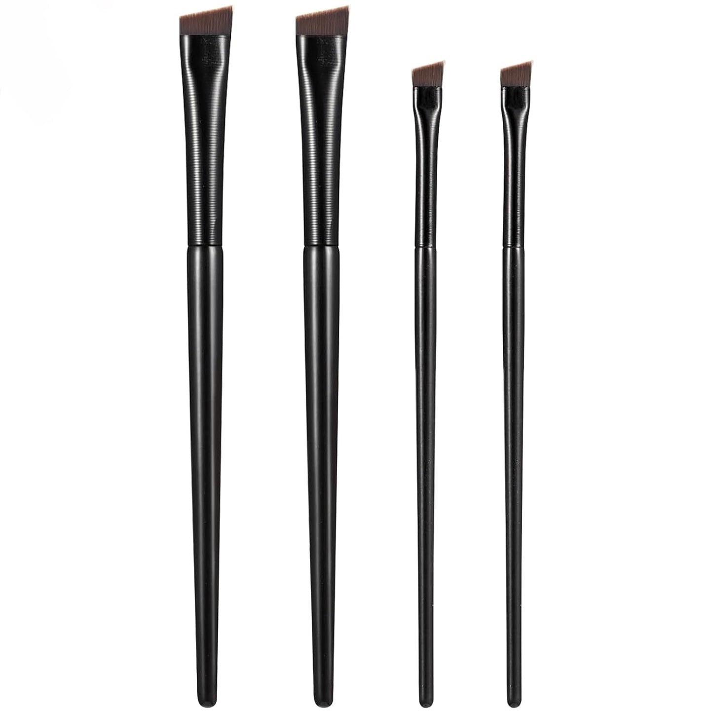 Fine Angled Eyeliner Brushes - 4 Pack Ultra Thin Slanted Design for Precise Application | Black