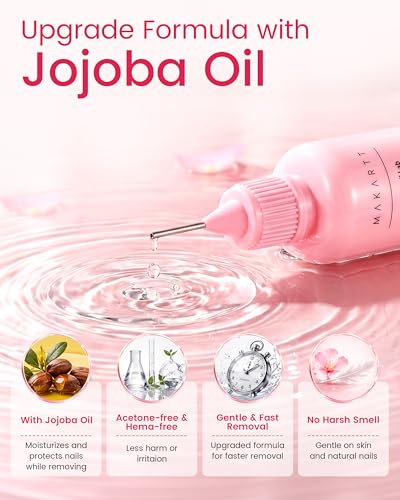 Makartt Jojoba Oil Nail Glue Remover - 30ML 2-Pack, Acetone-Free