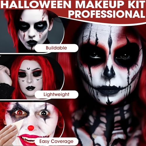 Set 01 Professional Face & Body Paint Kit with 3 Colors, Brushes & Sponges
