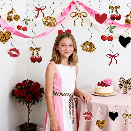Cheetah Cherry Birthday Party Decorations - 20PCS Leopard Swirls