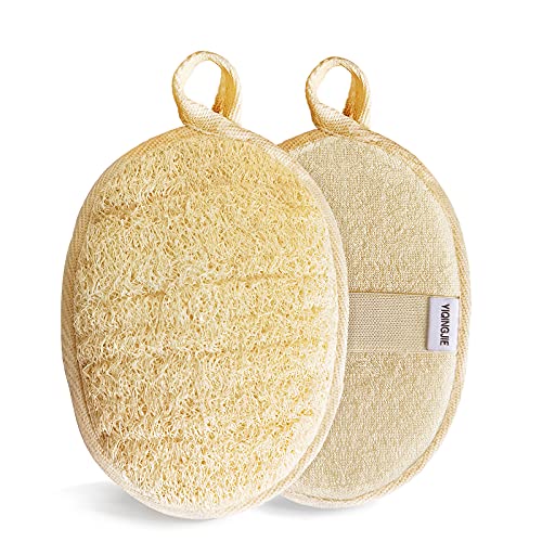 Natural Egyptian Loofah Body Scrubber 2 Pack - Exfoliating Bath Sponge
