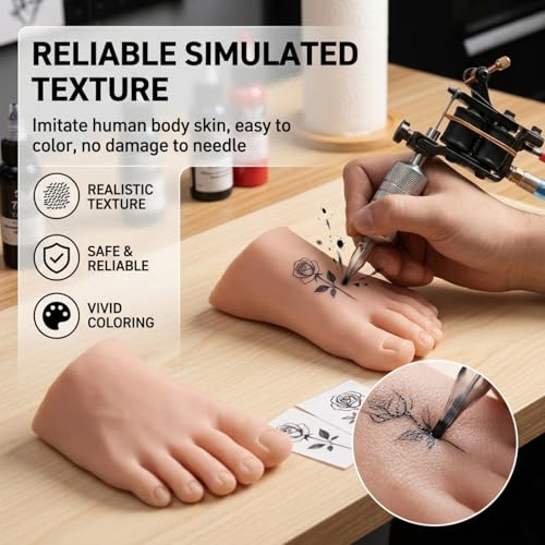 Medium Skin Color Fake Foot Model for Nail Art Practice