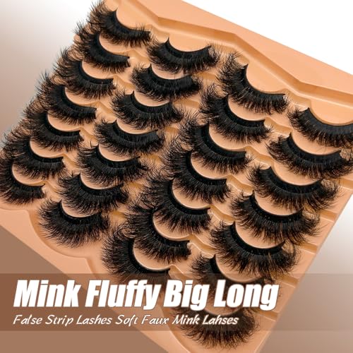 SISIYDY 20mm Volume Dramatic D Curl Faux Mink Eyelashes | 14 Pairs
