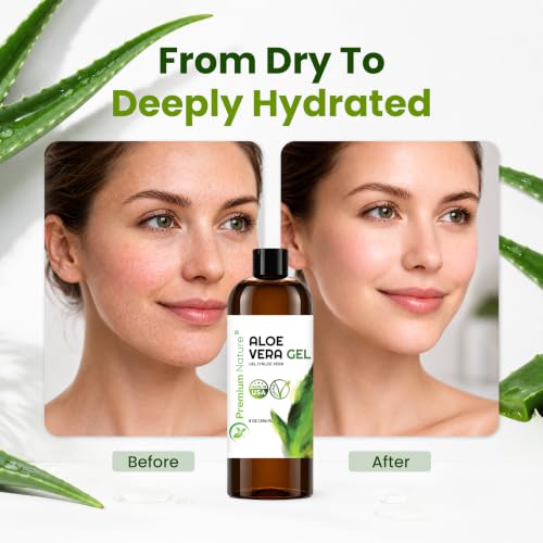 Premium Nature Pure Aloe Vera Gel for Face & Skin - 8 fl oz Pack of 1