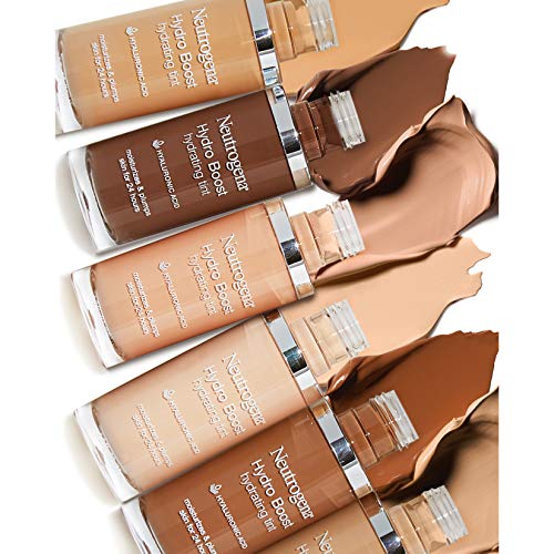 Neutrogena Hydro Boost Hydrating Tint 105 Caramel (Pack of 2) - Lightweight Liquid Foundation with Hyaluronic Acid