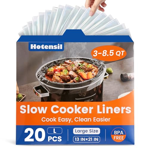Hotensil Slow Cooker Liners - 13x21, 20 Count, BPA-Free, Heavy Duty