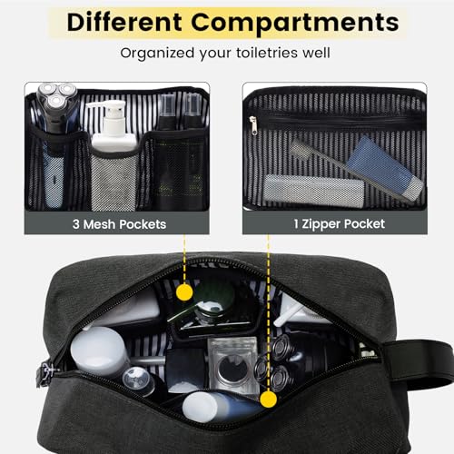Vorspack Water Resistant Travel Toiletry Bag for Men & Women - Grey, Medium