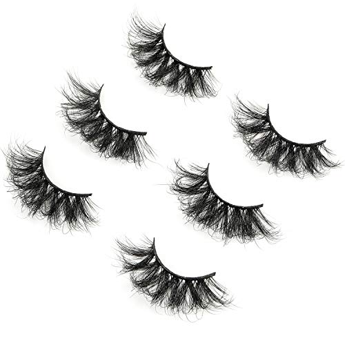 HICOCU 25mm Fluffy Mink False Eyelashes Style H361 - Dramatic Volume, Cruelty-Free Siberian Mink, Reusable Lash Extension