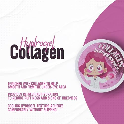 esfolio Collagen Hydrogel Eye Patches 60 Count - Under Eye Puffiness & Tiredness Relief
