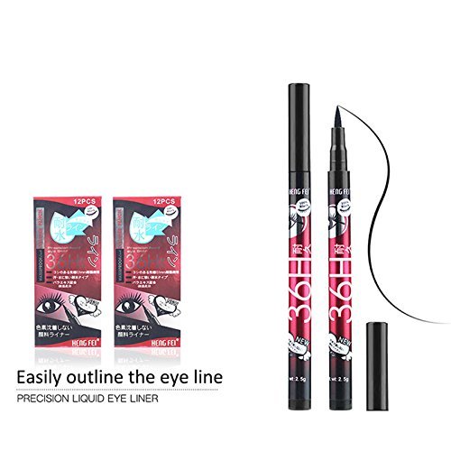 LUKYUS 2pcs Waterproof Black Eyeliner Pencil Set - Long Lasting Eye Makeup