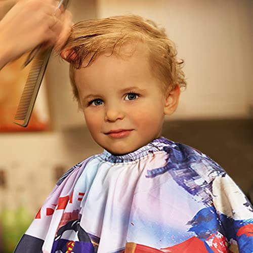 Cartoon Kids Barber Cape - Kids Haircut Cover & Apron for Boys & Girls, 40x50 Inches