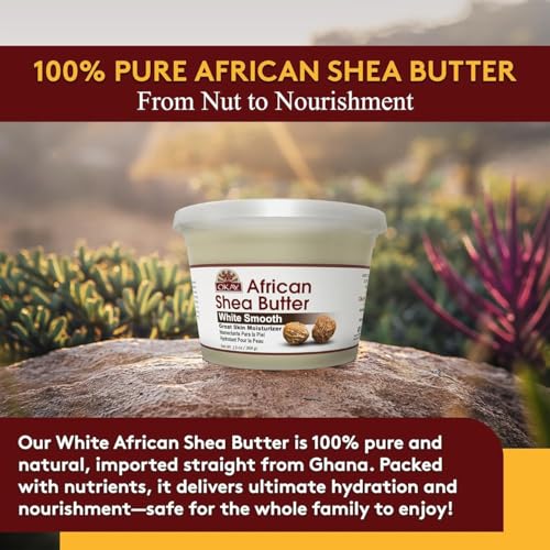 OKAY Pure Raw African Shea Butter for Face, Body, and Hair - 13 Oz