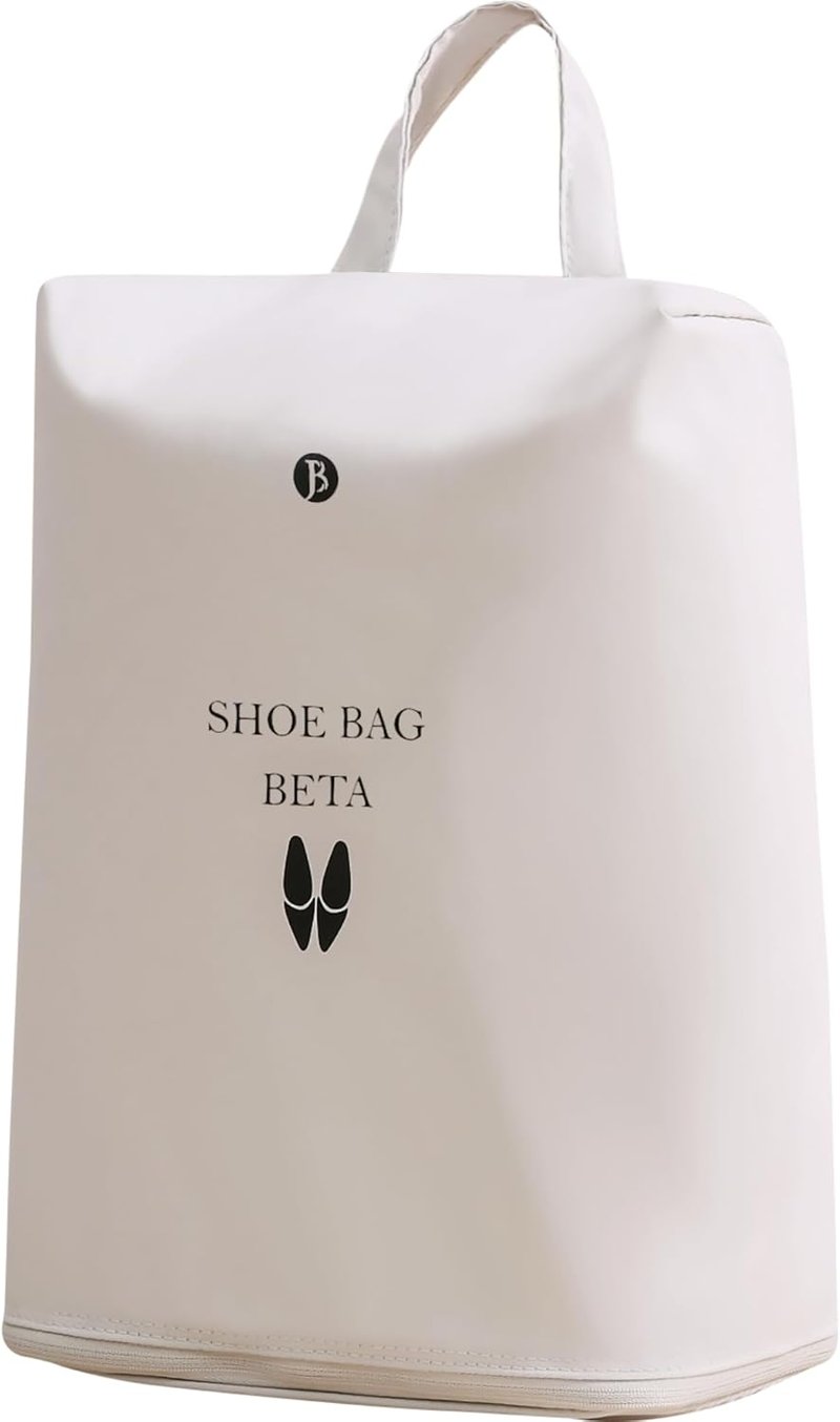 Shoe Bags for Travel - Waterproof Storage Organizer with Zipper | 1 Pack, Beige